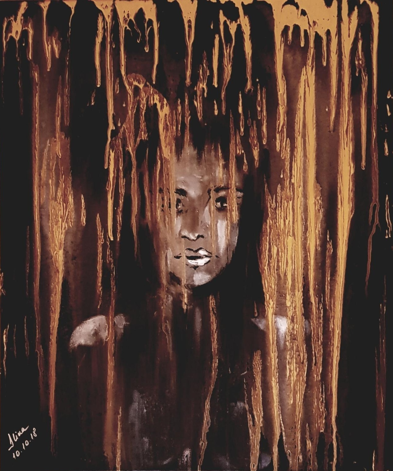 ArteDiAlina.com painting: Danae under the Golden rain